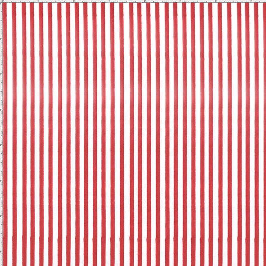 Lazy Stripe Red / White Fabric