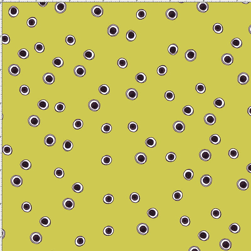 Halo Dots Green / Black Fabric