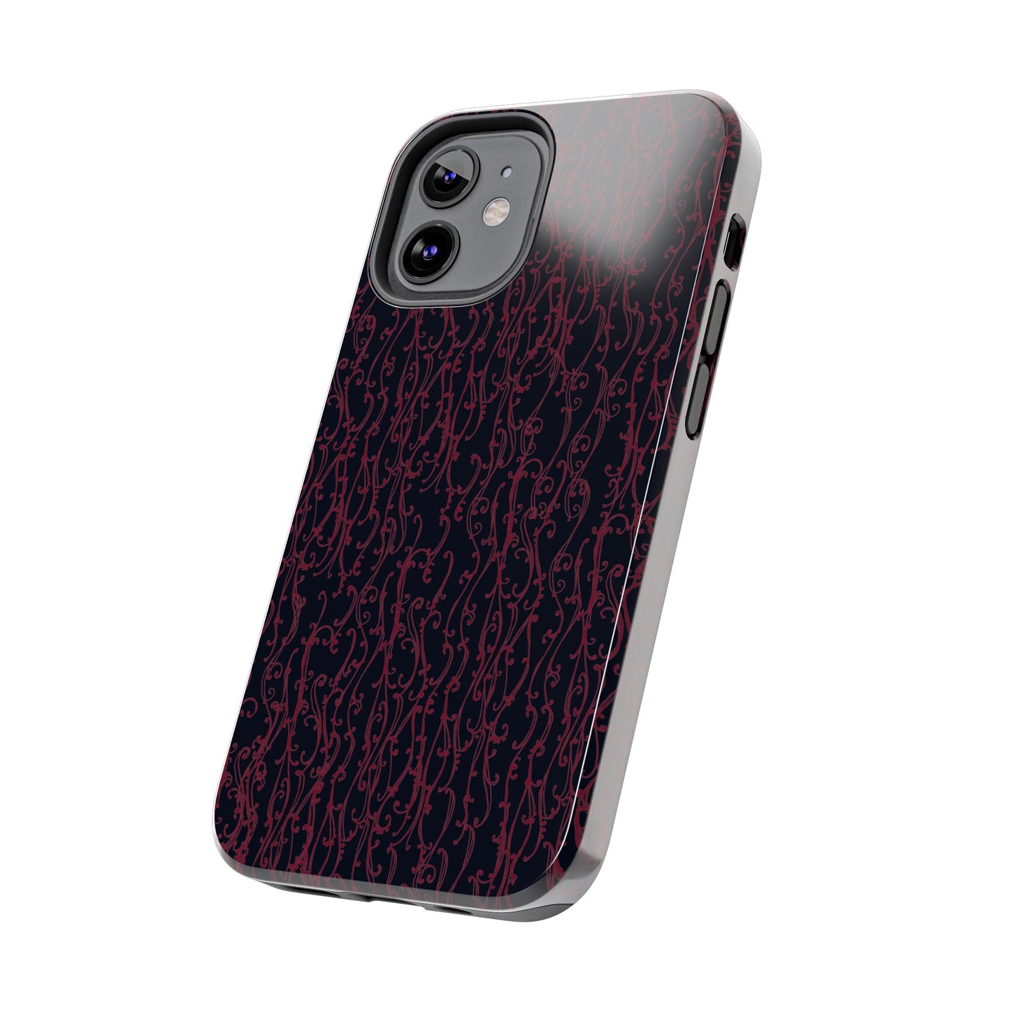 Swan Scroll Black / Red Phone Case