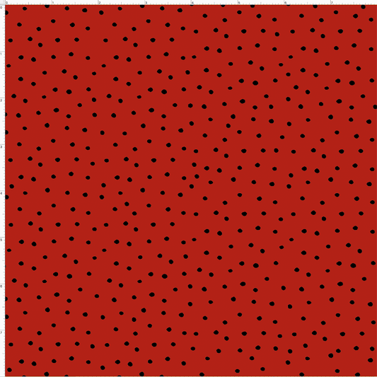 Dinky Dots Red / Black Fabric