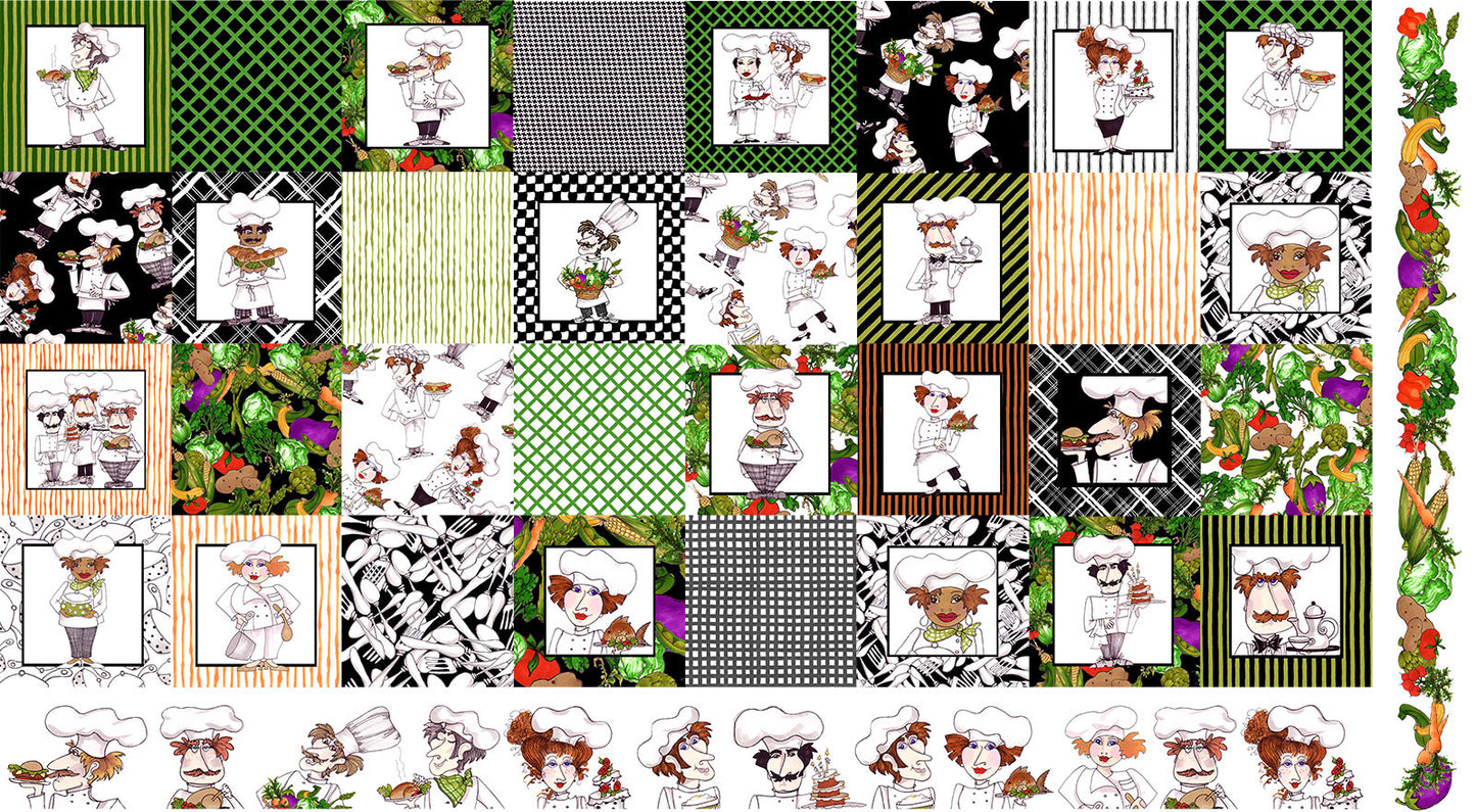Medley Fun Chefs Fabric Panel