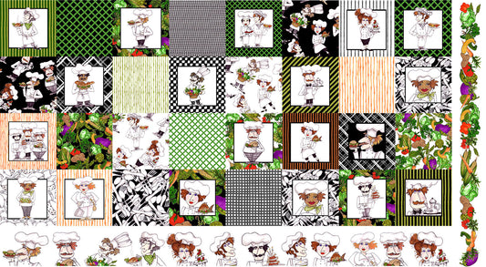 Medley Fun Chefs Fabric Panel