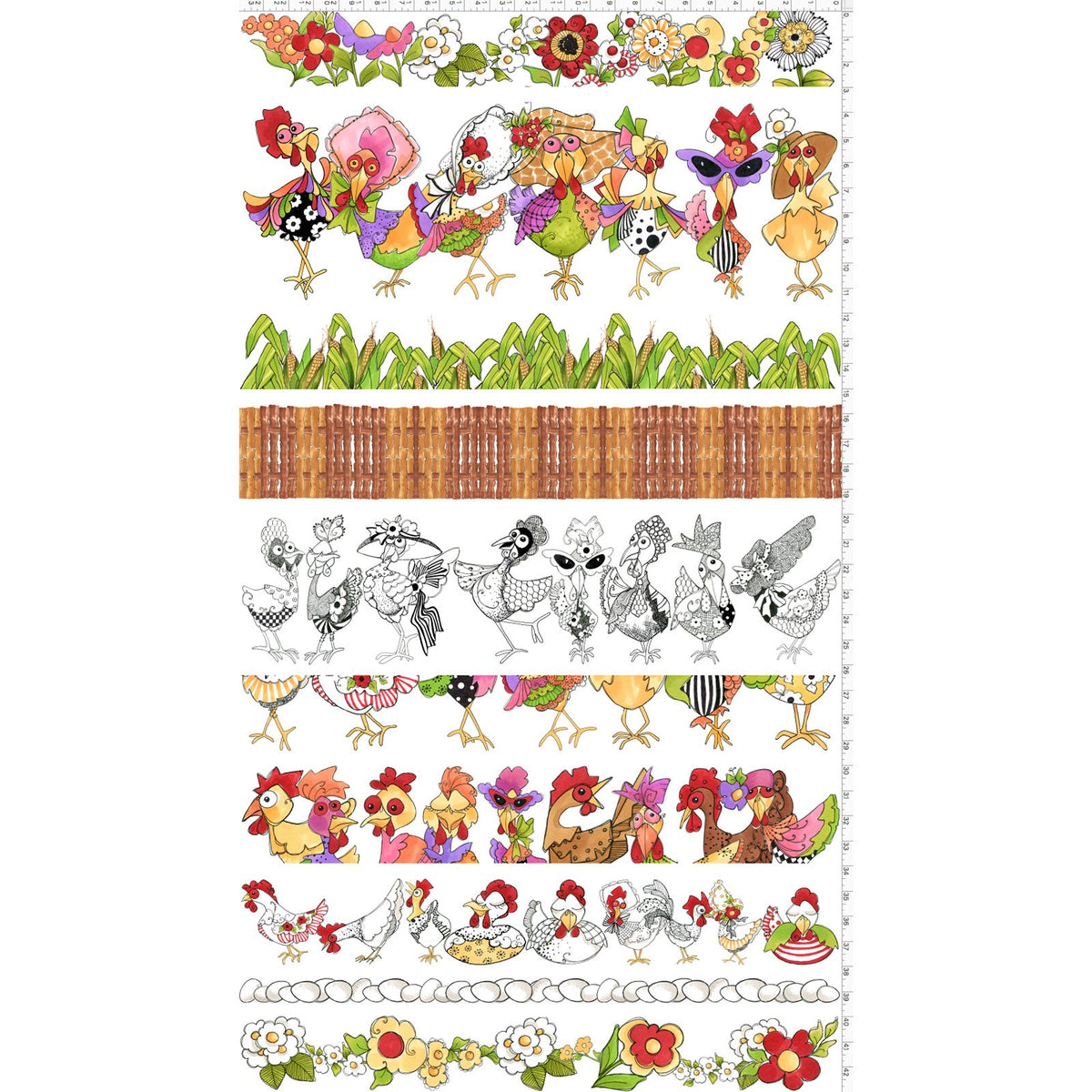 Chicken Strips White Fabric Panel