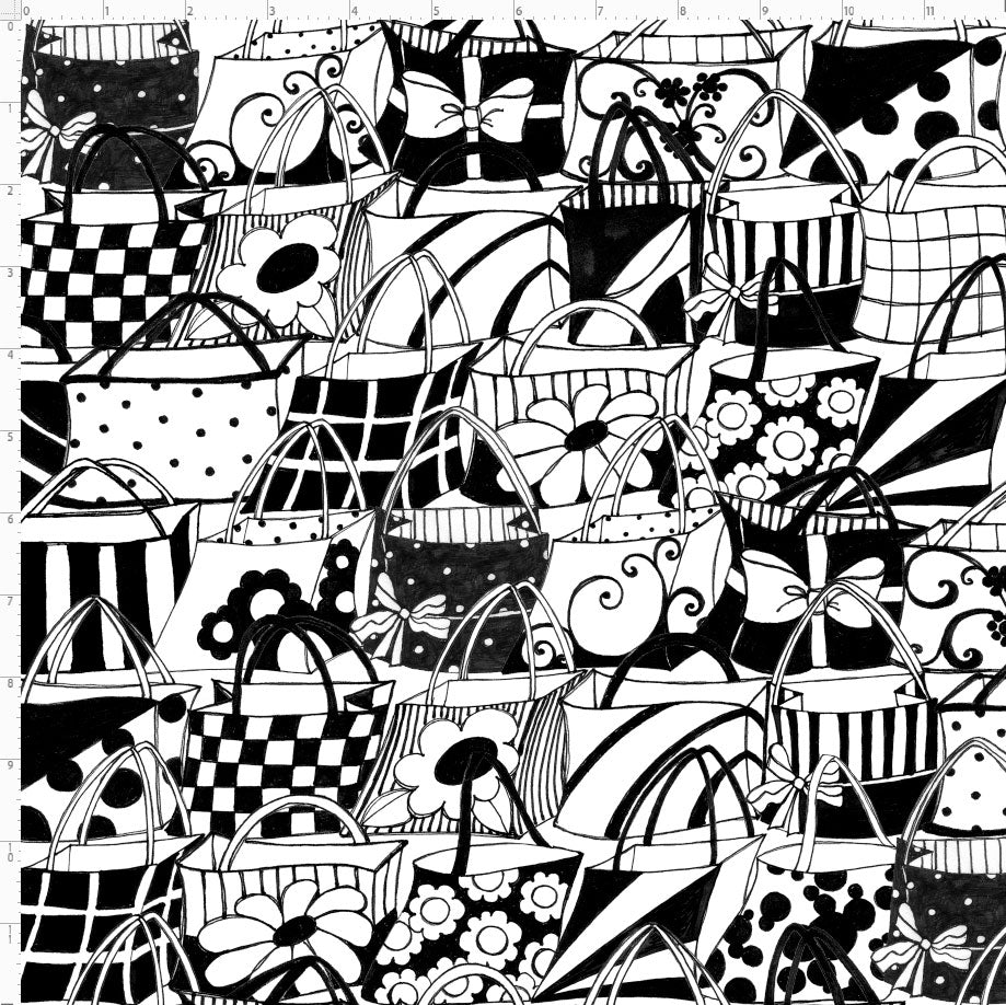 Totally Black / White Fabric
