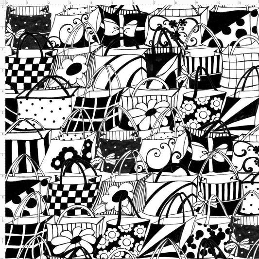 Totally Black / White Fabric