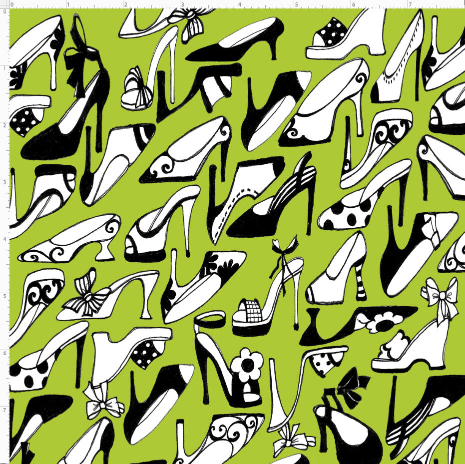 Shoe Sale Green Fabric