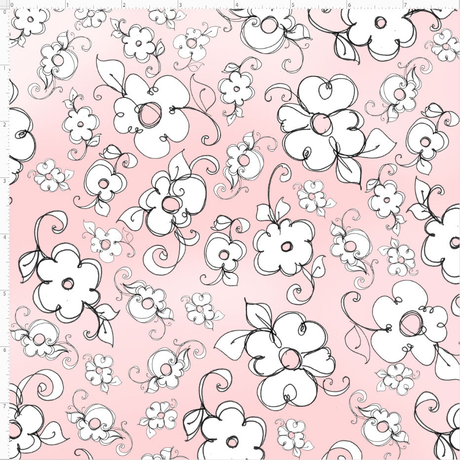 Lady Flowers Pink Fabric