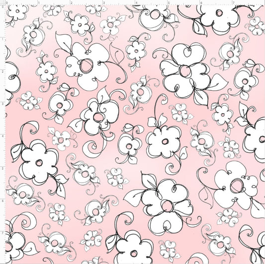 Lady Flowers Pink Fabric
