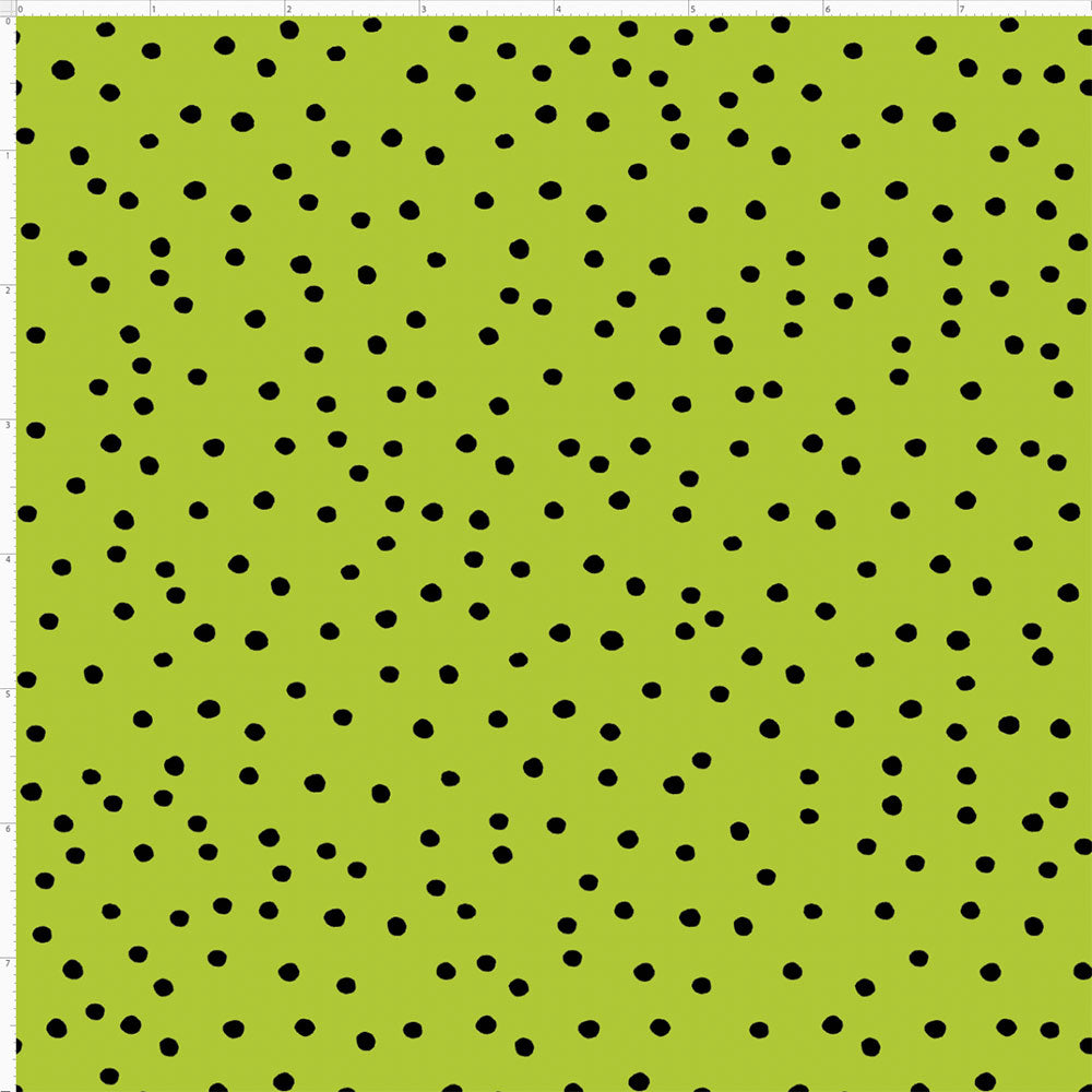 Dinky Dots Green / Black Fabric