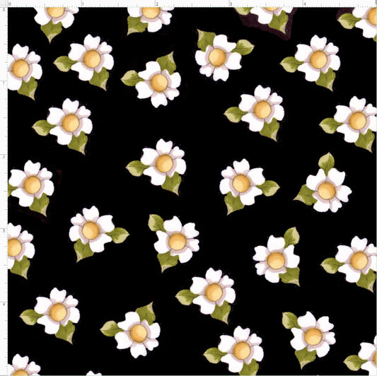 Daisy Delight Black Fabric