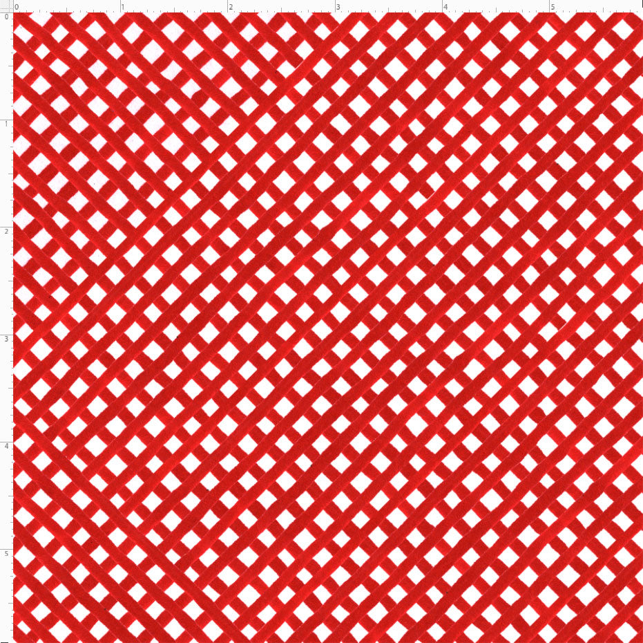 Trellis Red / White Fabric
