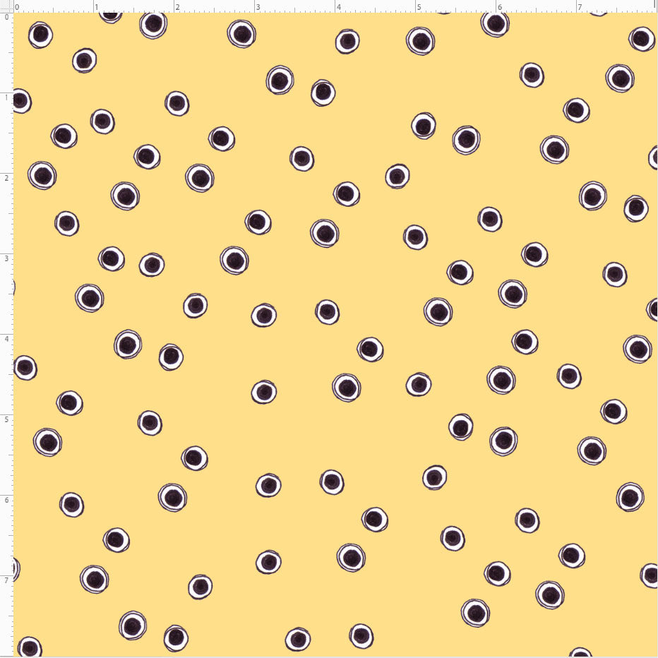 Halo Dots Yellow / Black Fabric