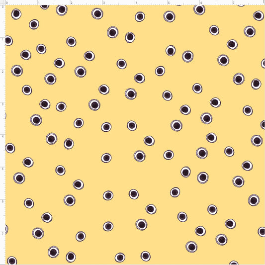 Halo Dots Yellow / Black Fabric