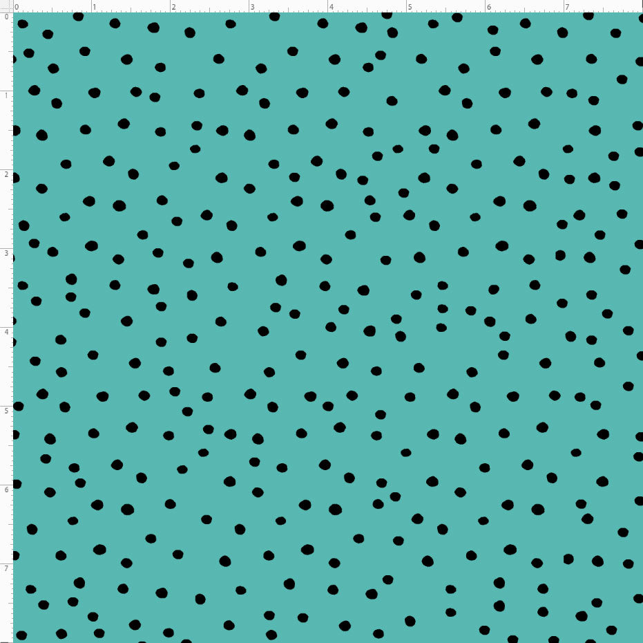 Dinky Dots Turquoise / Black Fabric