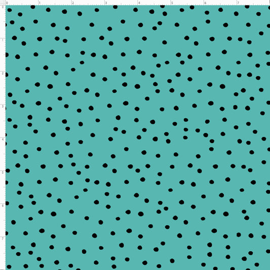 Dinky Dots Turquoise / Black Fabric