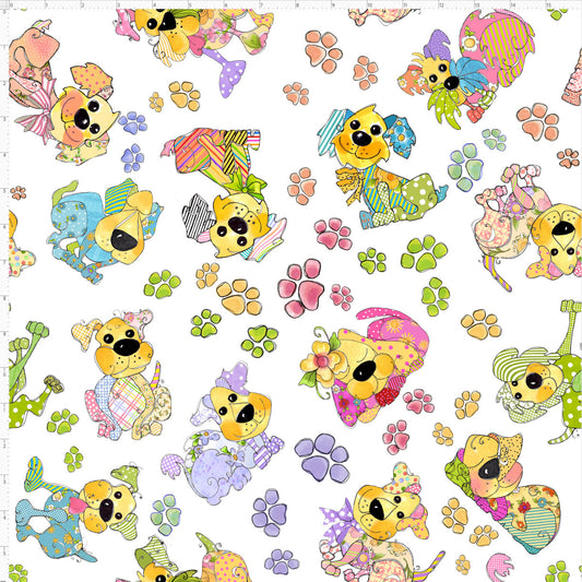 Patchwork Puppy Toss Fabric