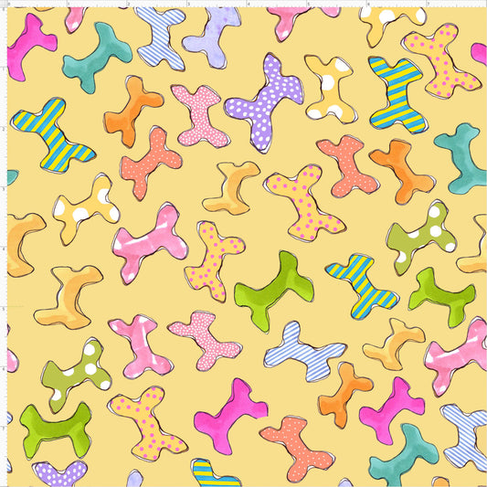 Dog Candy Yellow Fabric