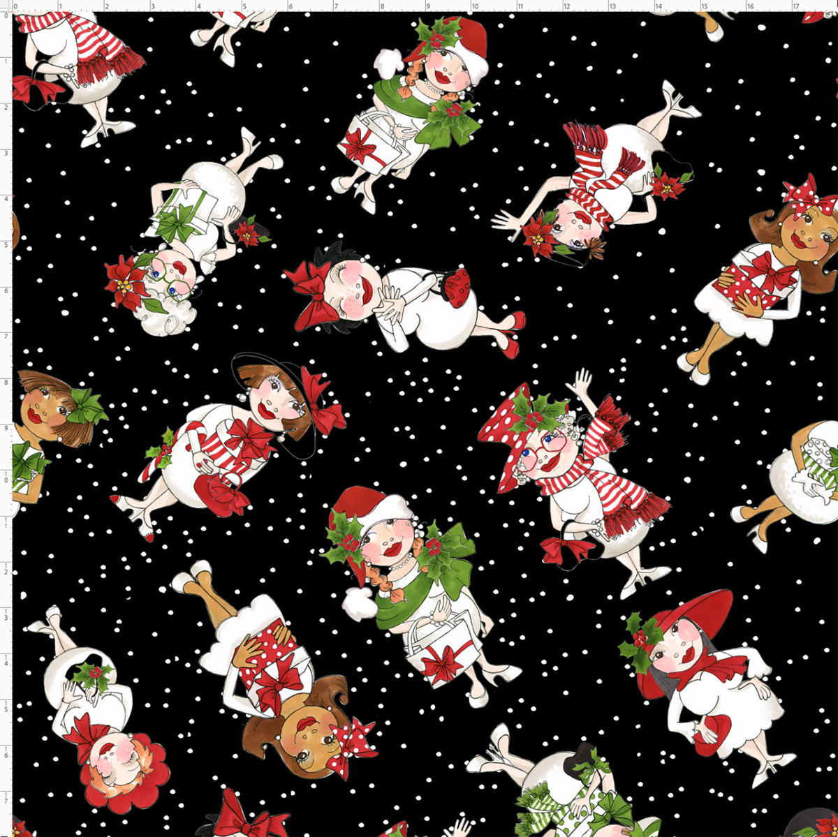 Snowball Ladies Black Fabric