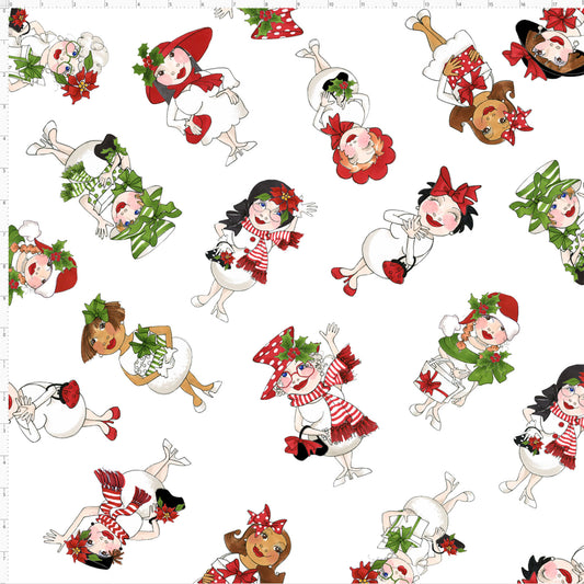Snowball Ladies White Fabric