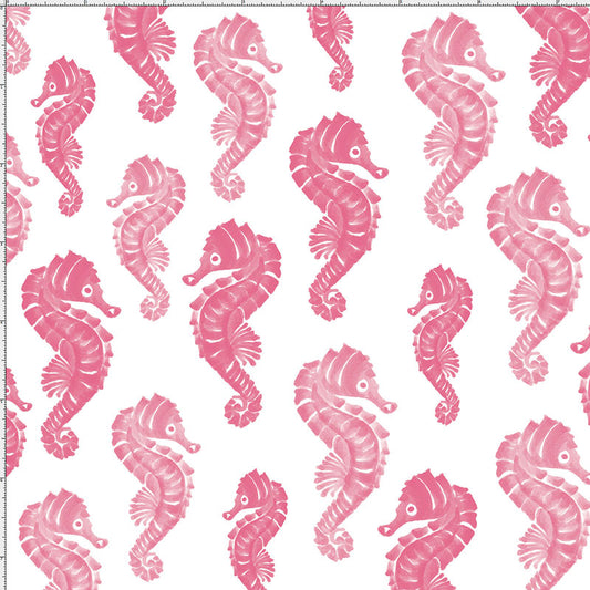 Seahorses Pink Fabric