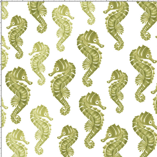 Seahorses Green Fabric