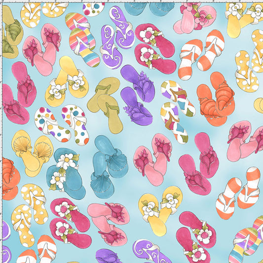 Lazy Flops Turquoise Fabric