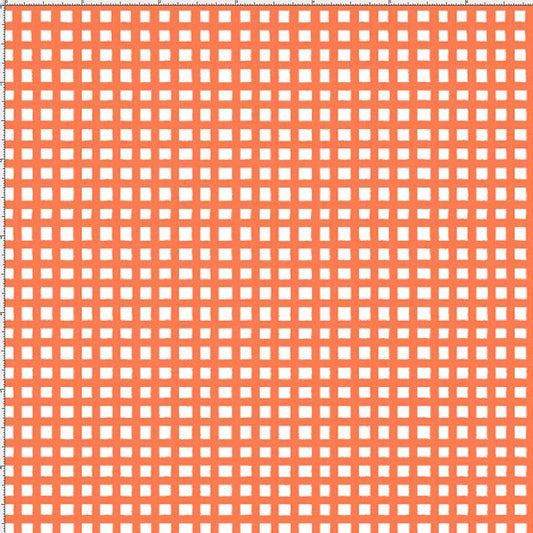 Chipper Check Orange Fabric