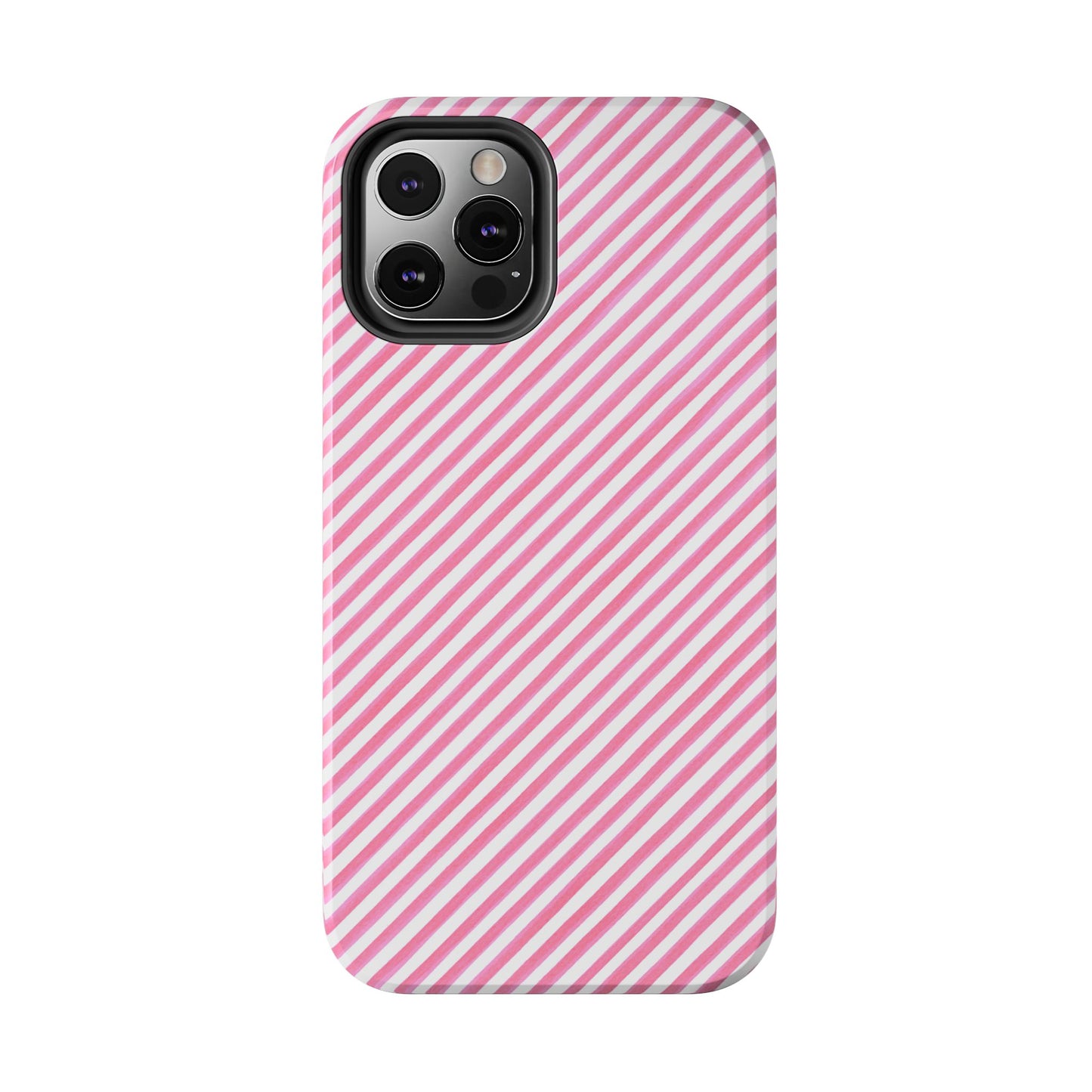Bias Stripe Pink / White Phone Case