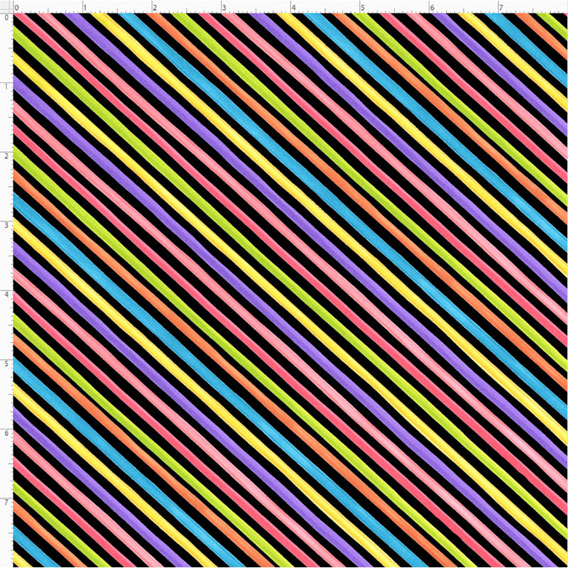 Bias Stripe Black Fabric