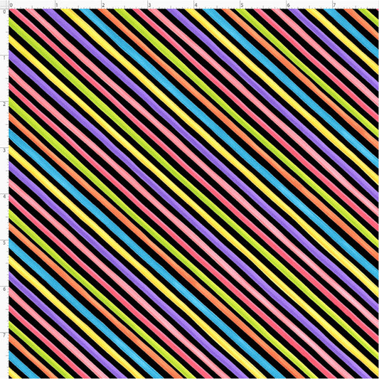Bias Stripe Black Fabric