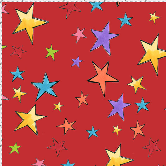 Stars Red Fabric
