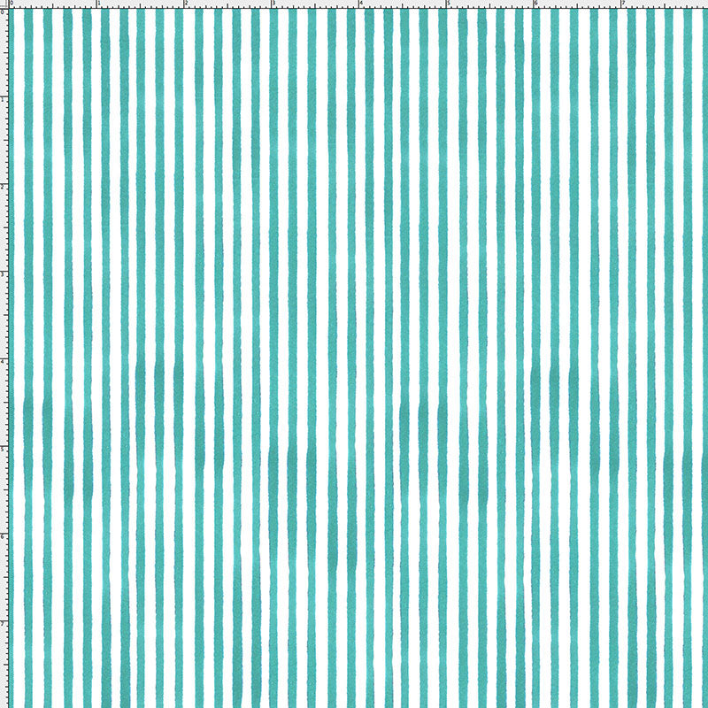 Lazy Stripe Turquoise / White Fabric