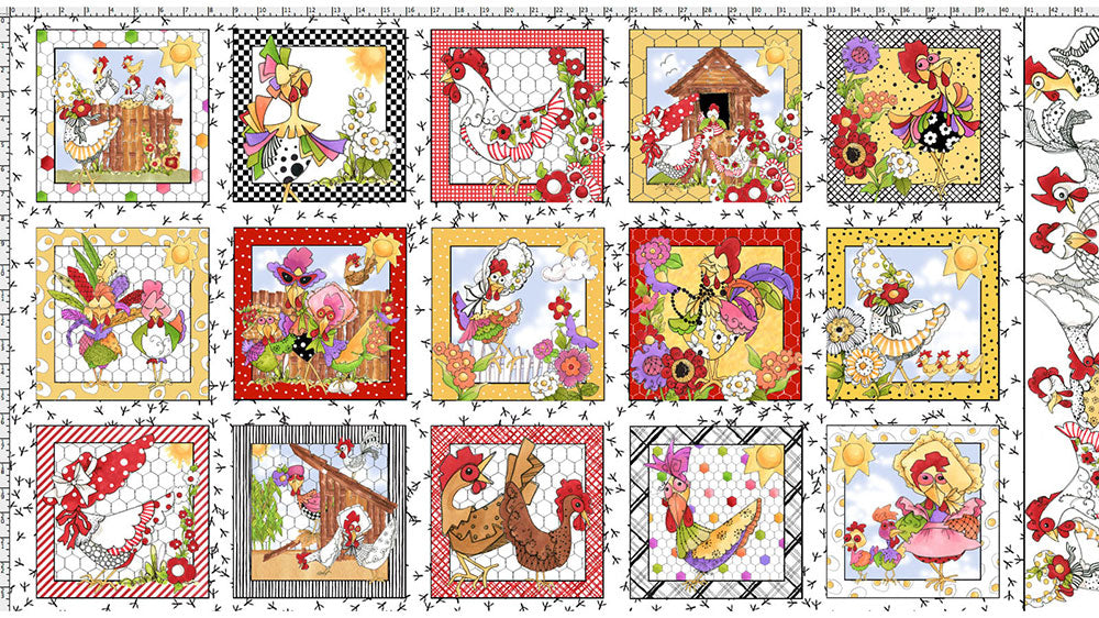 Chicken Chique Fabric Panel