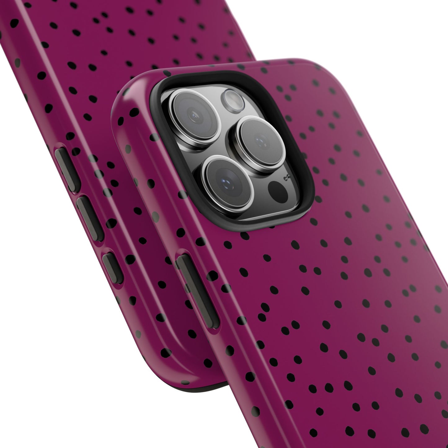 Dinky Dots Burgundy / Black Phone Case