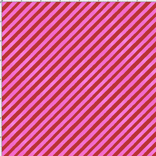 Bias Stripe Bold Red / Pink Fabric