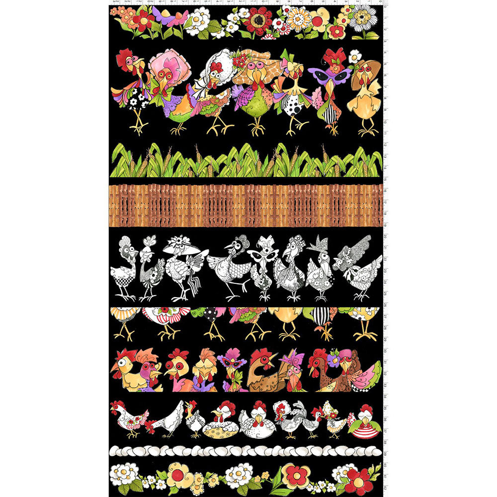 Chicken Strips Black Fabric Panel