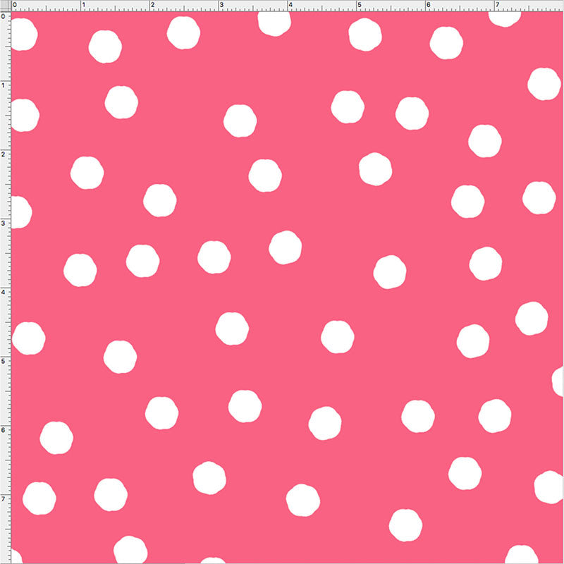 Jumbo Dots Rose / White Fabric