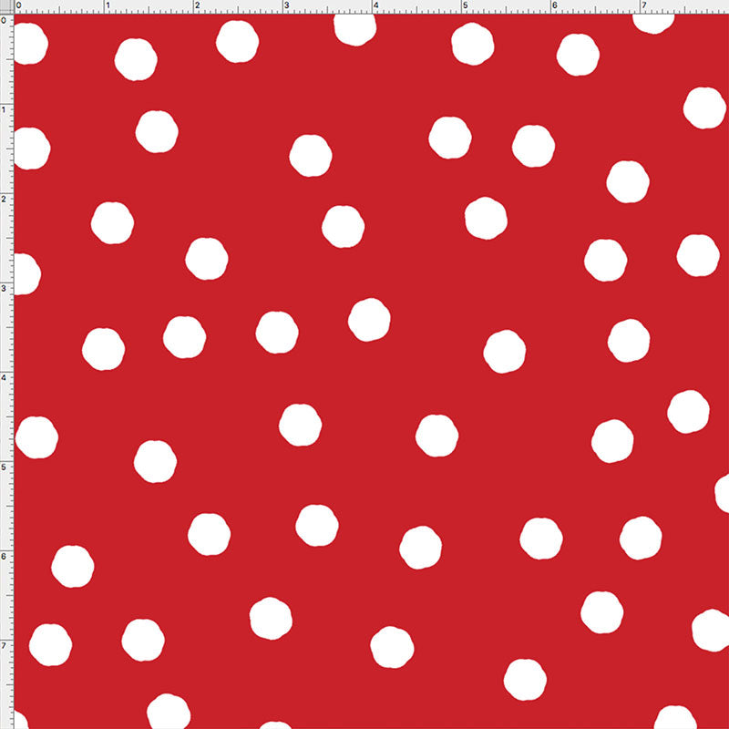 Jumbo Dots Red / White Fabric