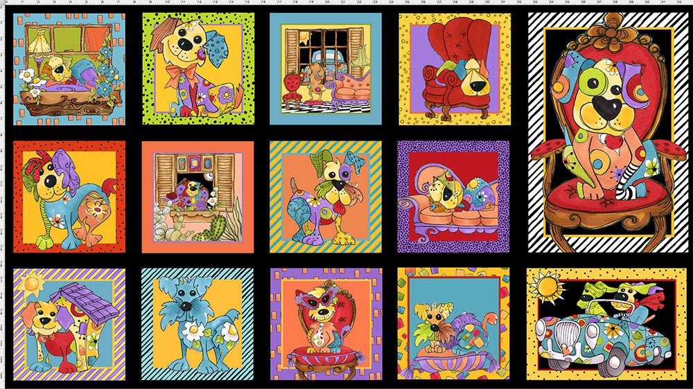 Joy Dog Fabric Panel