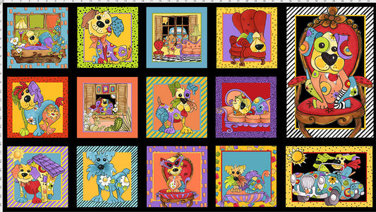 Joy Dog Fabric Panel