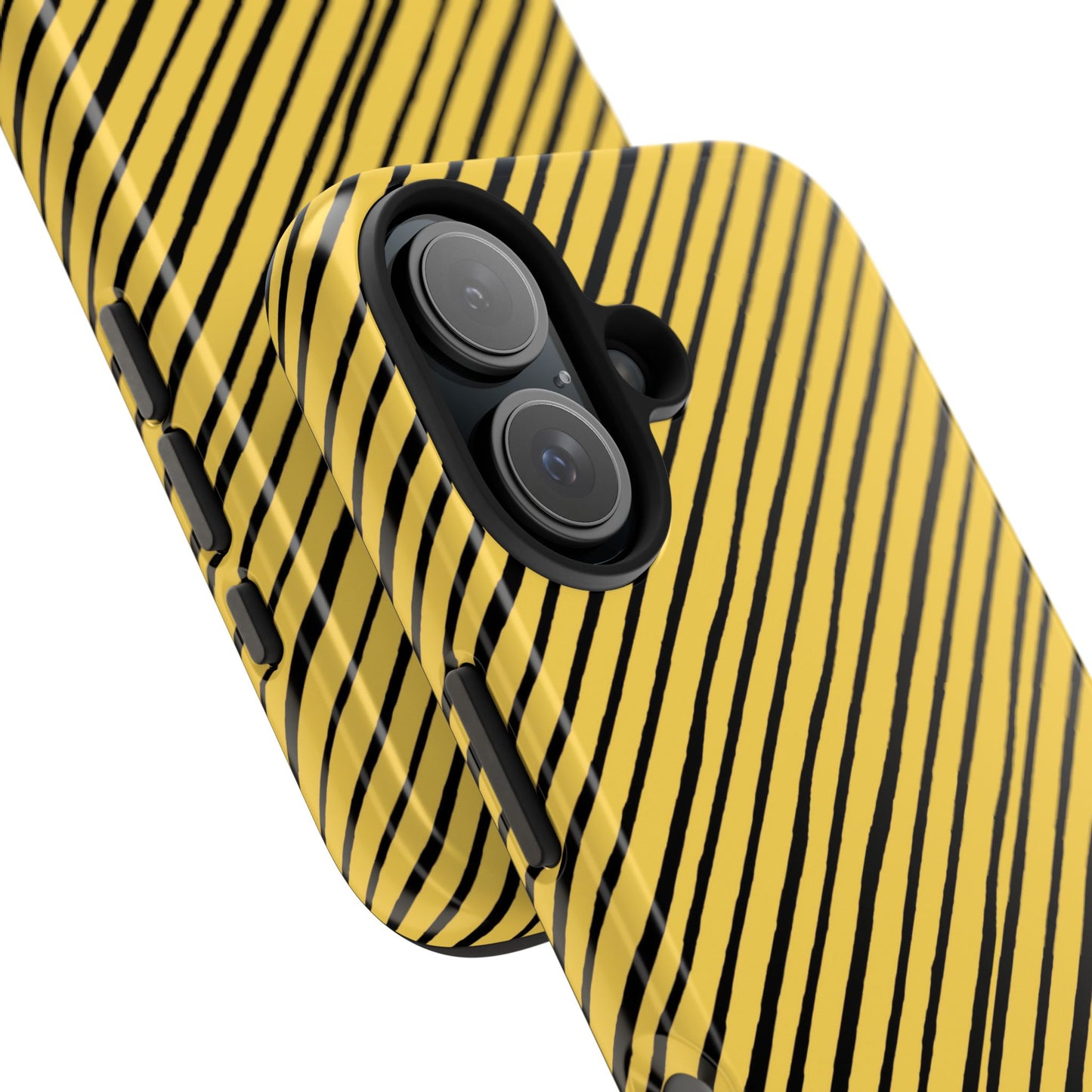 Quirky Bias Stripe Yellow / Black Phone Case