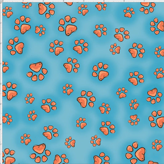 Fun Paws Turquoise Fabric