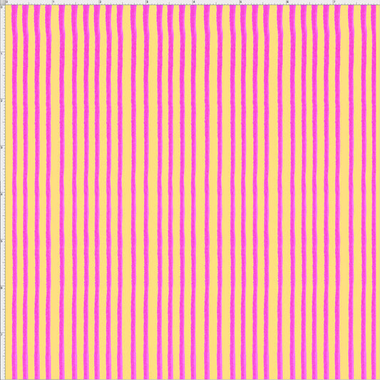 Party Stripe Yellow / Pink Fabric