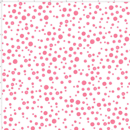 Balloon Dots White / Pink Fabric