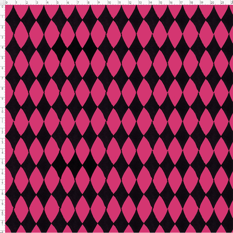 Diamond Cerise / Black Fabric