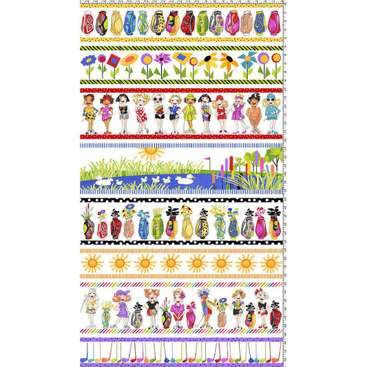 Golf Borders White Fabric Panel