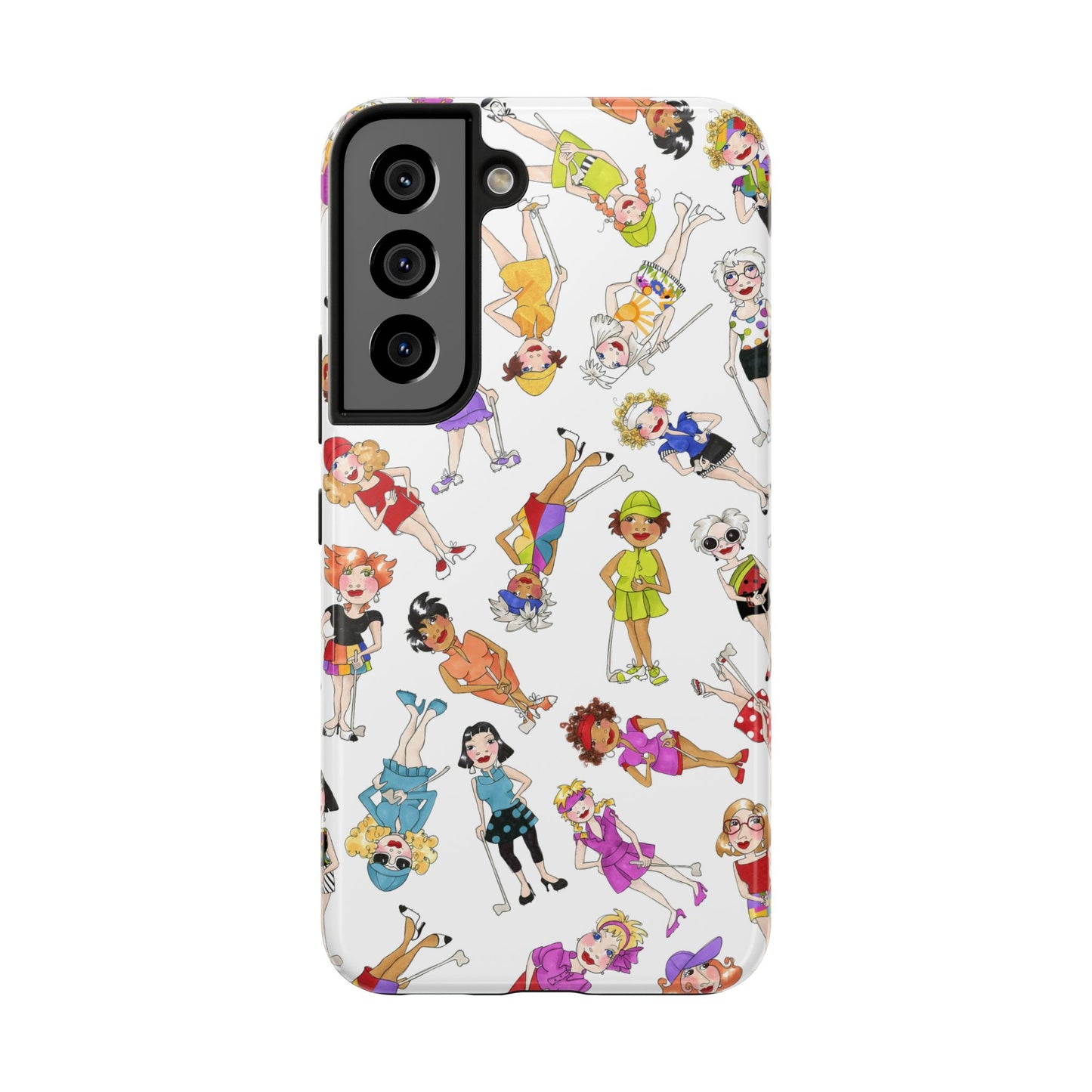 Tossed Golfer Girls White Phone Case