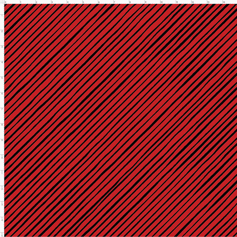 Quirky Bias Stripe Red / Black Fabric
