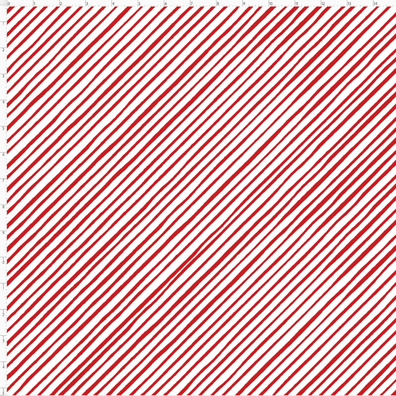 Quirky Bias Stripe White / Red Fabric