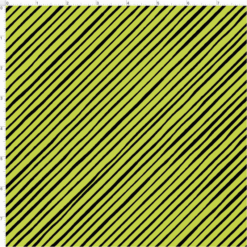 Quirky Bias Stripe Lime / Black Fabric